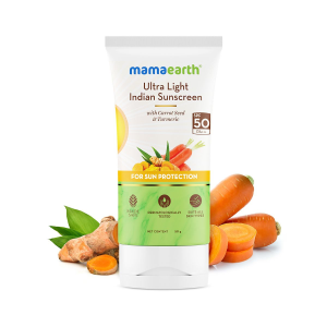 Mamaearth Ultra Light Indian Sunscreen with Carrot Seed & Turmeric – 80ML