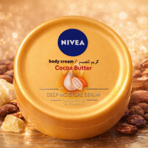 NIVEA Body Cream Cocoa Butter with Deep Moisture Serum – 200ml (International Hamburg Product)
