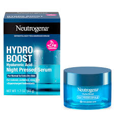 Neutrogena Hydro Boost Night Pressed Serum – 48g Night Moisturizer with Hyaluronic Acid for Dry Skin